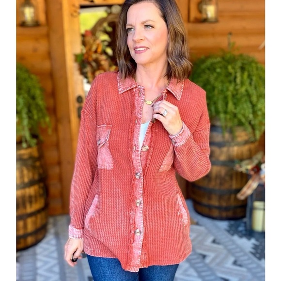 zenana Tops - Rustic Button-Up shacket